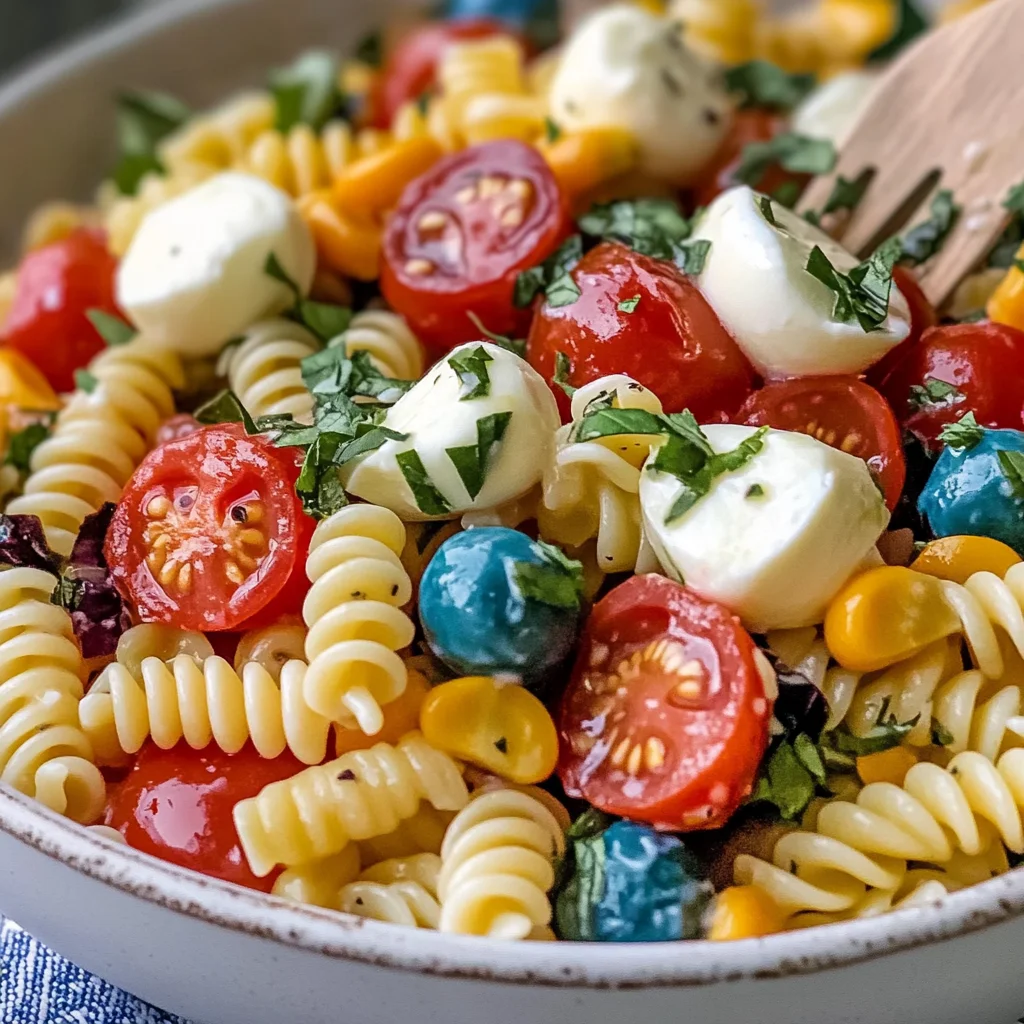 Chilled 4th of July Pasta Salad