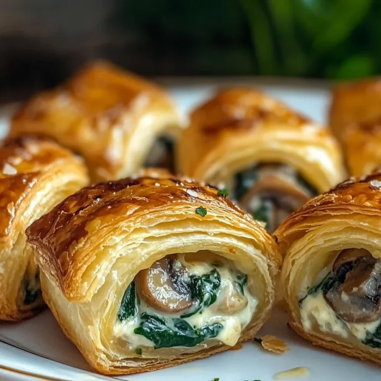 Creamy Mushroom & Spinach Stuffed Pastry Bites
