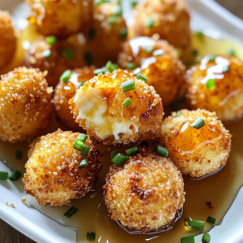 Crispy Goat Cheese Poppers with Honey
