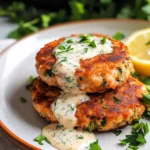 Easy Salmon Patties with Creamy Lemon-Garlic Sauce