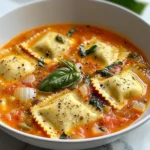 Easy Tuscan Ravioli Soup - theamazingfood