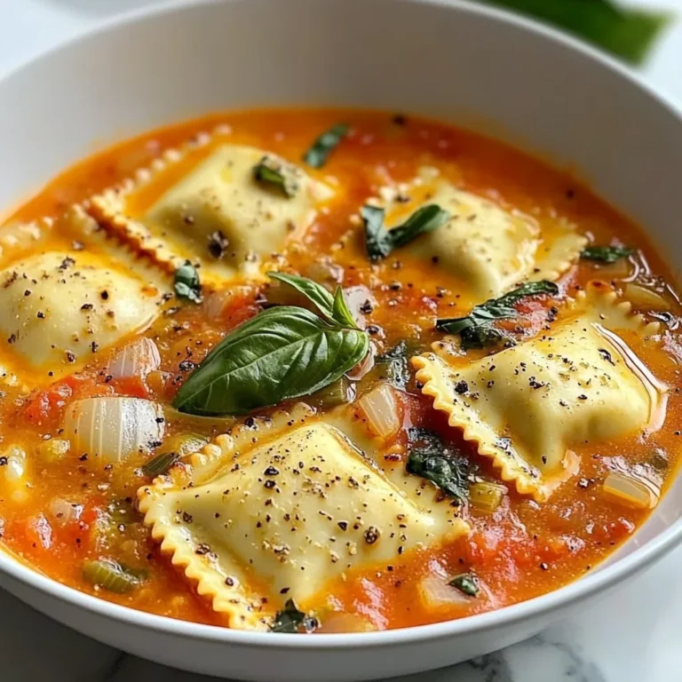 Easy Tuscan Ravioli Soup - theamazingfood
