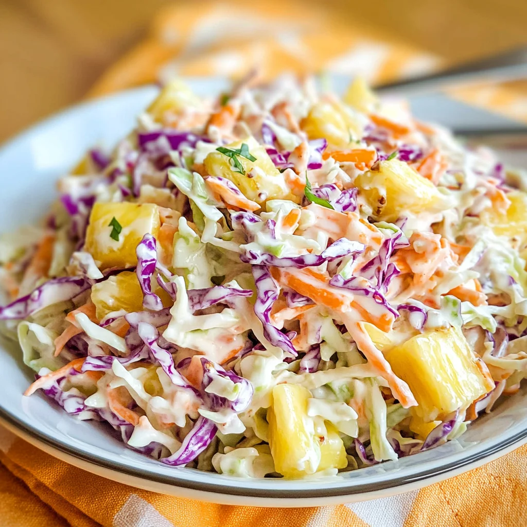 Hawaiian Pineapple Coleslaw without Mayonnaise