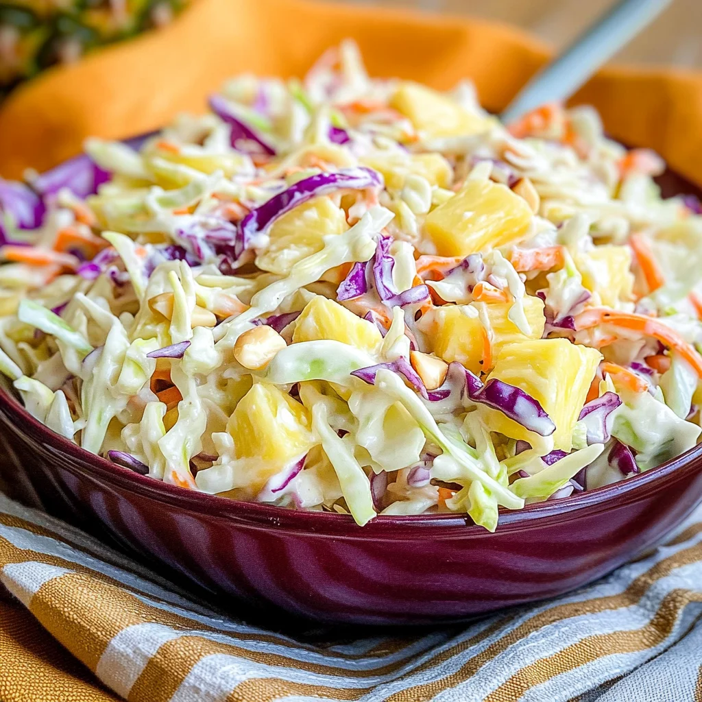 Hawaiian Pineapple Coleslaw without Mayonnaise