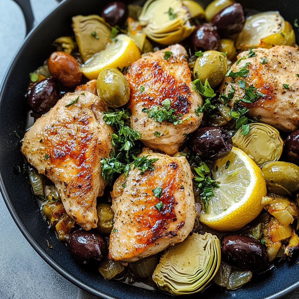 Mediterranean Lemon Chicken with Artichokes & Olives