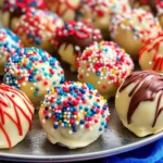 Patriotic No-Bake Cake Batter Truffles