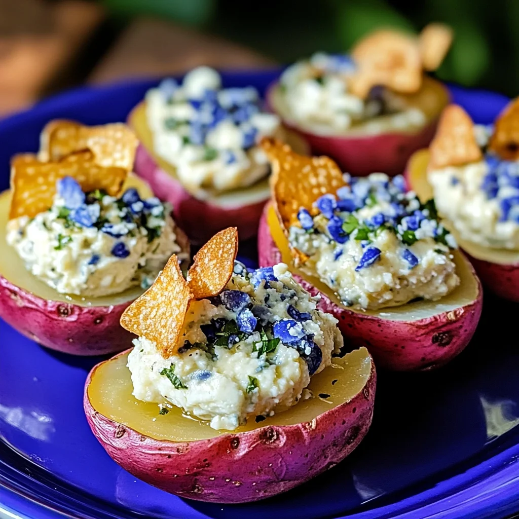 Red, White, and Blue Deviled Potatoes