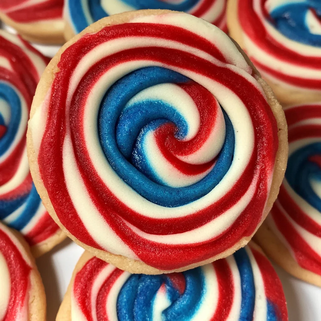 Red, White and Blue Pinwheel Icebox Cookies