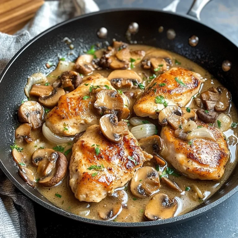 Skillet Chicken and Mushroom Wine Sauce