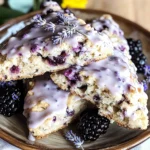 Sourdough Blackberry Lavender Scones with Lavender Glaze