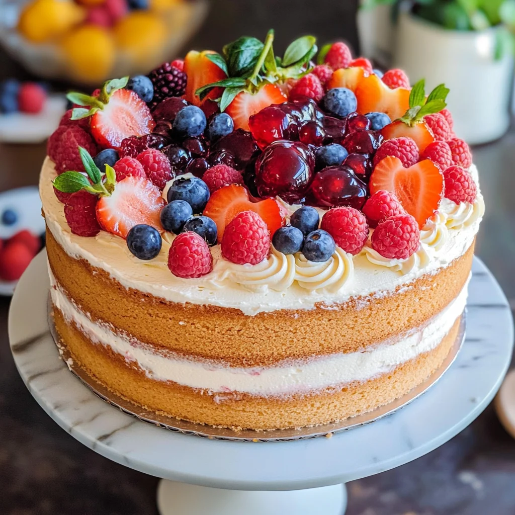 Summer Fruit Sangria Cake Recipe (video)