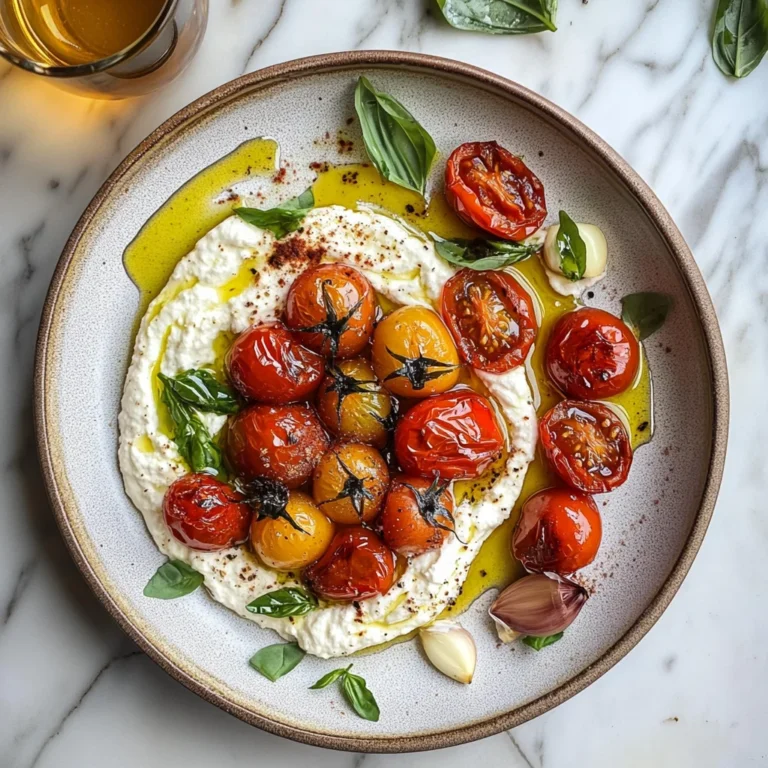 Whipped feta with roasted tomatoes and garlic recipe