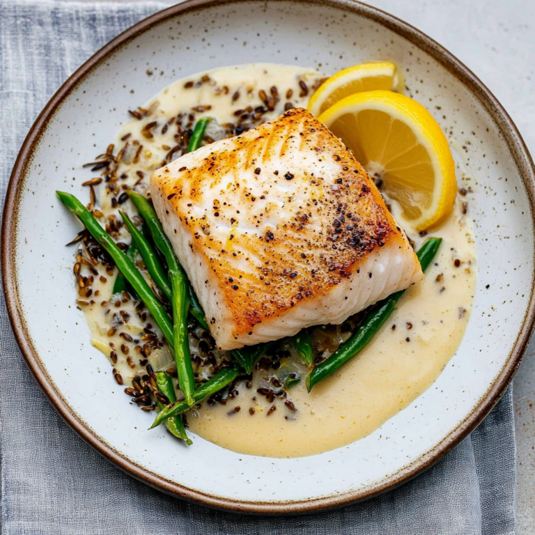 Halibut with Zesty Lemon Beurre Blanc